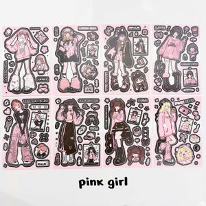 Kpop Polco Deco Stickers "anime Girl" Sticker - 8 PCS | Kawaii Cute ...