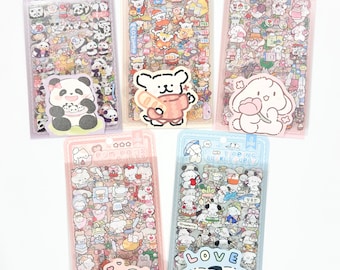 6 Pack PET PVC Stickers | kawaii cute kpop toploader decal deco polco korean journaling scrapbooking