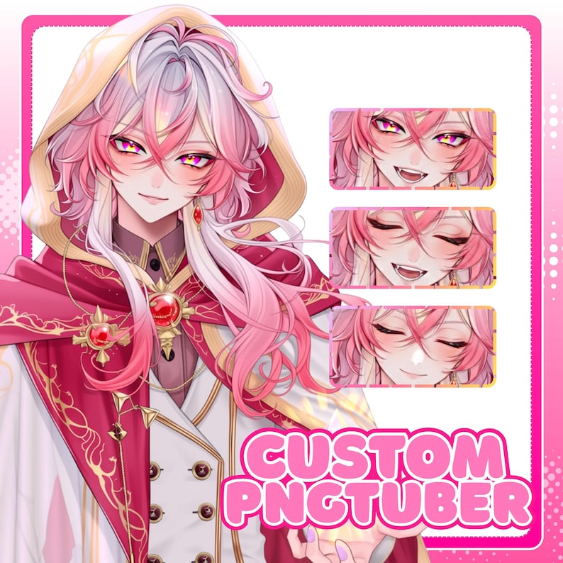 Custom PNGTuber Model | Anime Avatar For Stream Illustration | Vtuber Male & Female