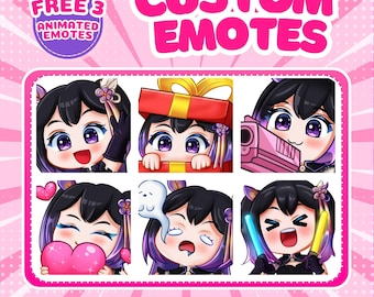 Benutzerdefinierte animierte Emotes für Twitch | Streaming-Asset VTuber-Emote