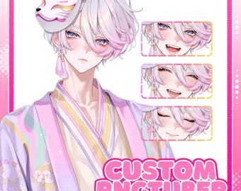Custom PNGTuber Avatar Anime VTuber PNG Model GIFTuber PNGTuber+ Commission for Twitch Discord YouTube