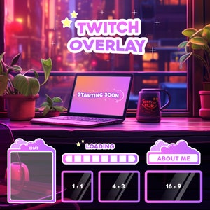 Tela de transmissão personalizada para seu Twitch/YouTube ou pacote de sobreposição de transmissão / comissões de sobreposição do Twitch | Vtuber