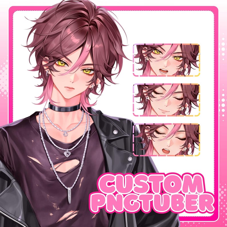 Custom PNGTuber Model | Anime Avatar For Stream Illustration | Vtuber Male & Female