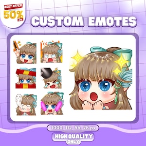 Custom Twitch Emotes, Chibi Emotes, Animated Emotes, Emotes For Streamer, YCH, Vtuber Emotes, Emotes, Twitch Emotes