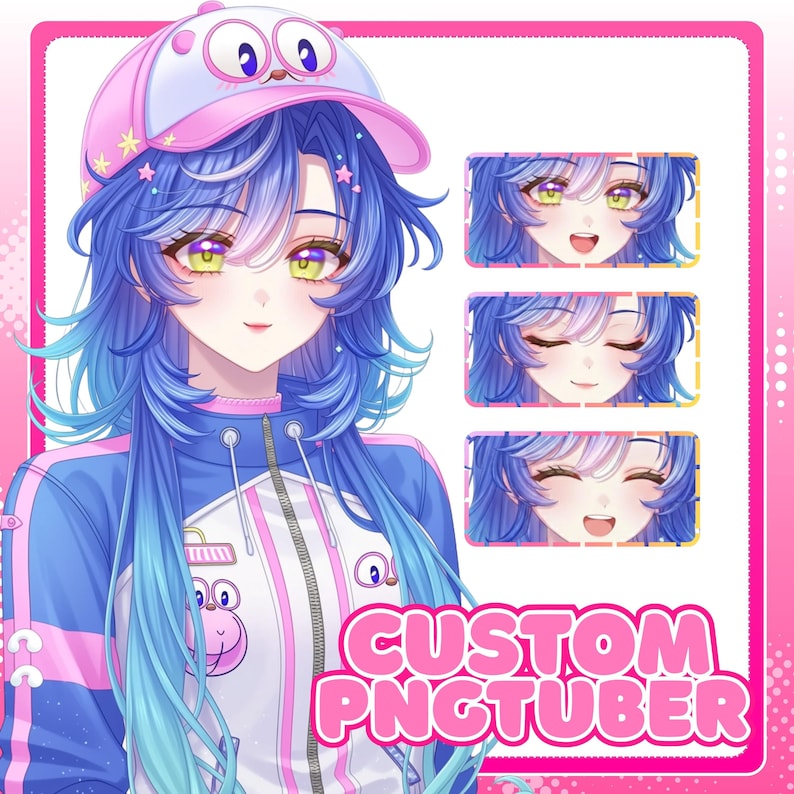 Custom PNGTuber Model | Anime Avatar For Stream Illustration | Vtuber Male & Female