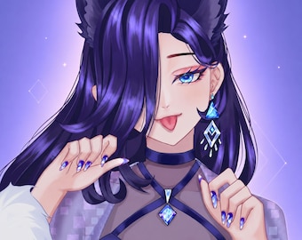 Aangepaste anime PFP-avatarpictogram VTuber-profielfoto voor Twitch Discord YouTube OC Commission