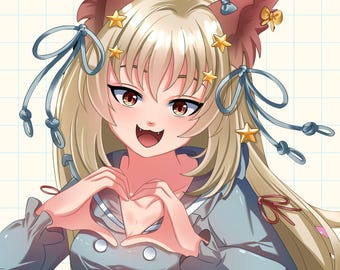 Benutzerdefinierte Anime PFP, Valentine-Avatar-Vtuber-Auftrag, digitale Kunst (PNG, PSD)