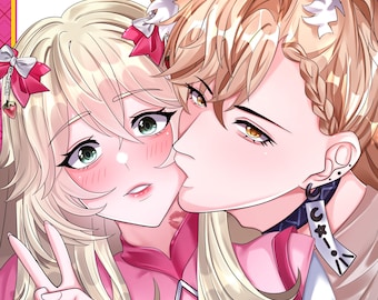 Benutzerdefinierte Anime Paar PFP Illustration Avatar VTuber Icon Twitch Discord Twitter