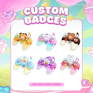 Insignias personalizadas para suscriptores de Vtuber / Emoticonos de Twitch, Animales, Anime