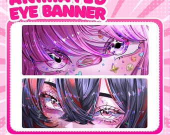 Animierte Augen Banner Animierte Anime Illustration Vtuber | Twitch, Twitter, YouTube, Discord