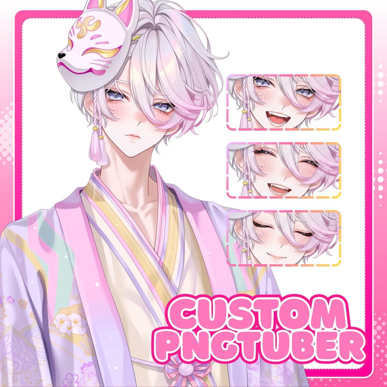 Custom PNGTuber Model | Anime Avatar For Stream Illustration | Vtuber Male & Female