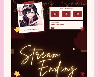 Benutzerdefinierter animierter Twitch Stream-Bildschirm | Ab bald, BRB, Endet