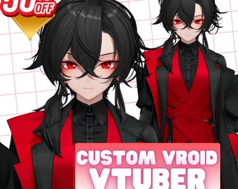 Kundenspezifisches 3D VTuber-Avatar VRoid Model Auftragsanime VRM für Streamen & VRChat