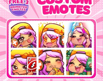 Benutzerdefinierte animierte Emotes für Twitch | Streaming-Asset VTuber-Emote