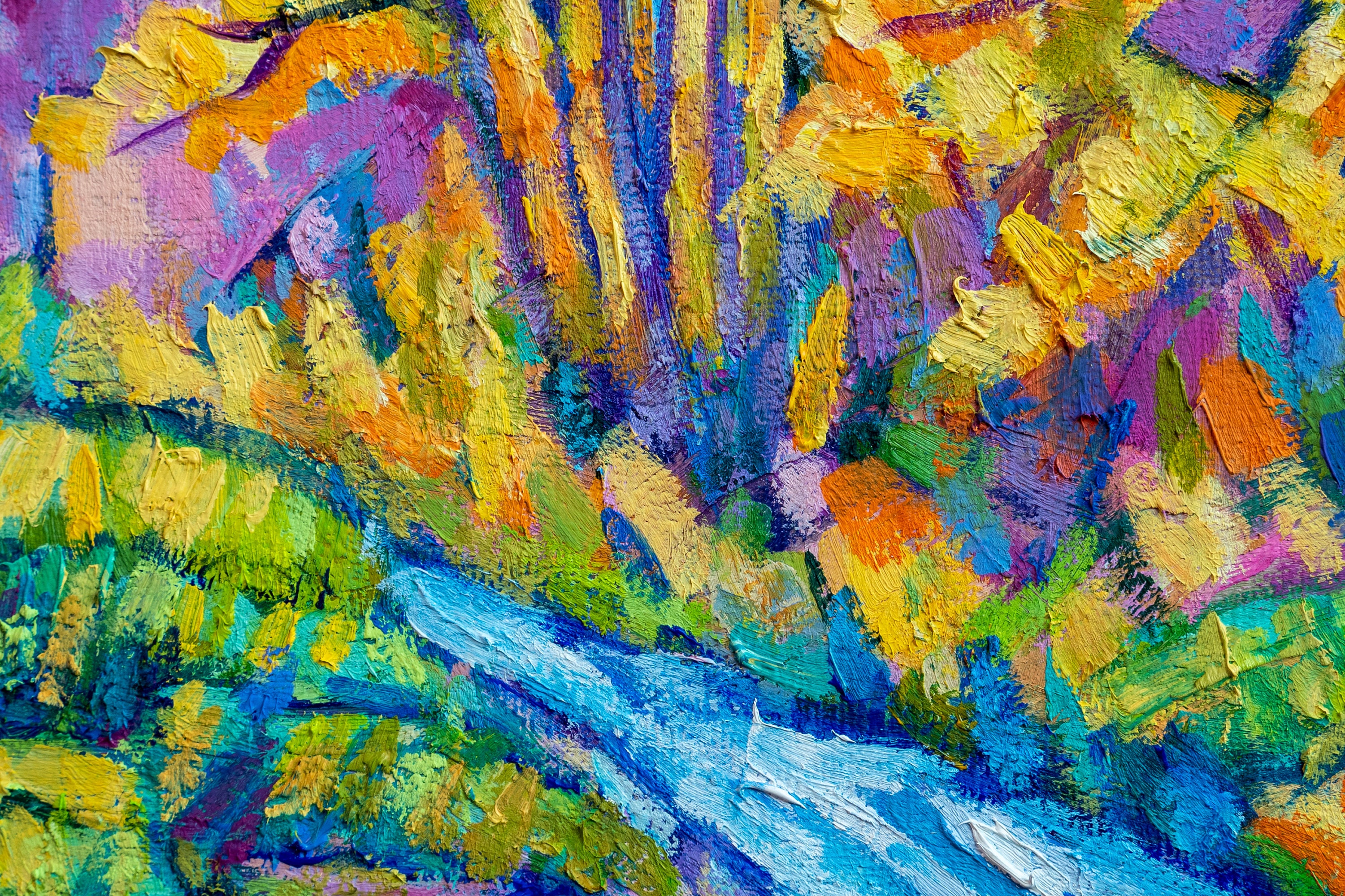 Canyon Stream Impressionist Painting Landscape Painting Original Oil