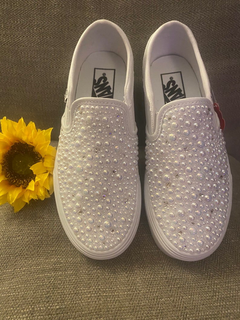 Pearls Crystal Slip on Sneakers Wedding Sneakers Bride Shoes - Etsy