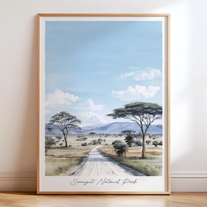 Serengeti National Park Print, Serengeti Travel Poster Wall Art, Serengeti Poster Print, Travel Decor, Serengeti Art Gift Serengeti Wall Art