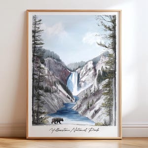 Yellowstone National Park Print, Yellowstone National Park Travel Poster Wall Art, Yellowstone Poster Print, Yellowstone Travel Decor, USA