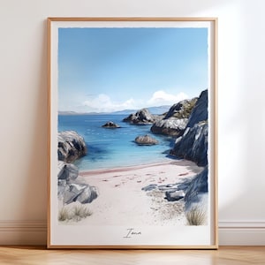 Stampa di Iona Beach, Scozia, poster di viaggio di Iona, Scozia, arte da parete, stampa di poster di Iona, Scozia, decorazioni da viaggio di Iona, regalo di Iona, Scozia