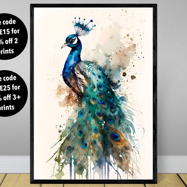Peacock Wall Art Etsy