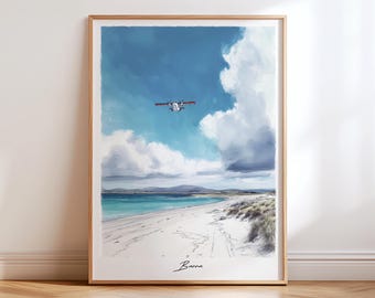 Reisposter Barra Scotland: aquarel kunst aan de muur Isle of Barra, NIET INGELIJST