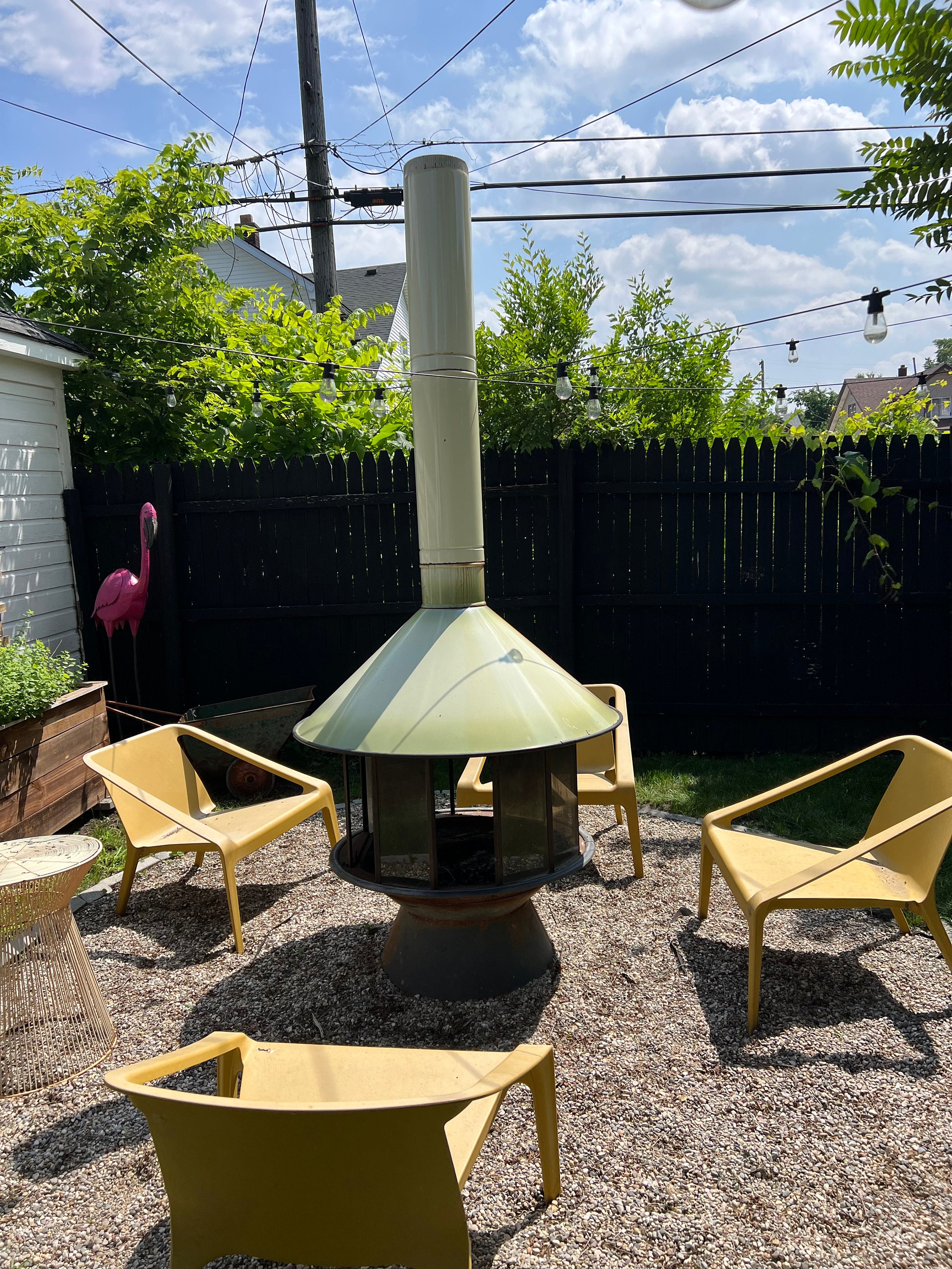 Mid Century Modern Firepit Freestanding MALM, PREWAY, Vintage