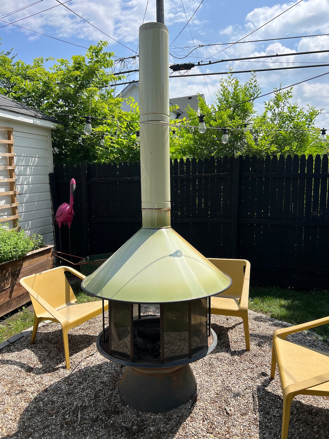 Mid Century Modern Firepit Freestanding MALM, PREWAY, Vintage CAROUSEL