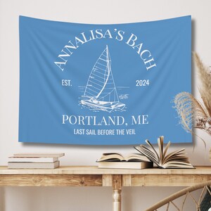 Custom Bachelorette Tapestry: Coastal Last Sail Before the Veil Banner