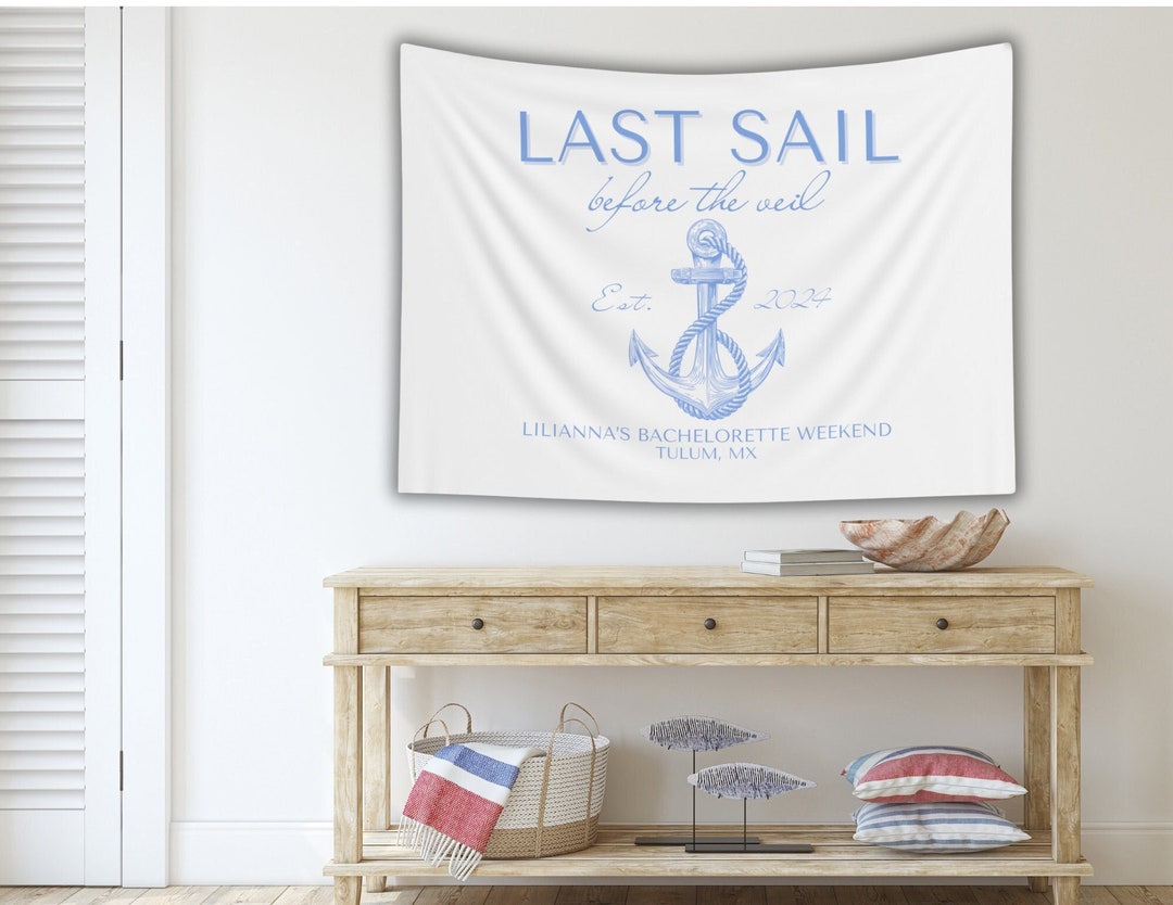 Custom Last Sail Before the Veil Bachelorette Flag, Coastal Themed ...
