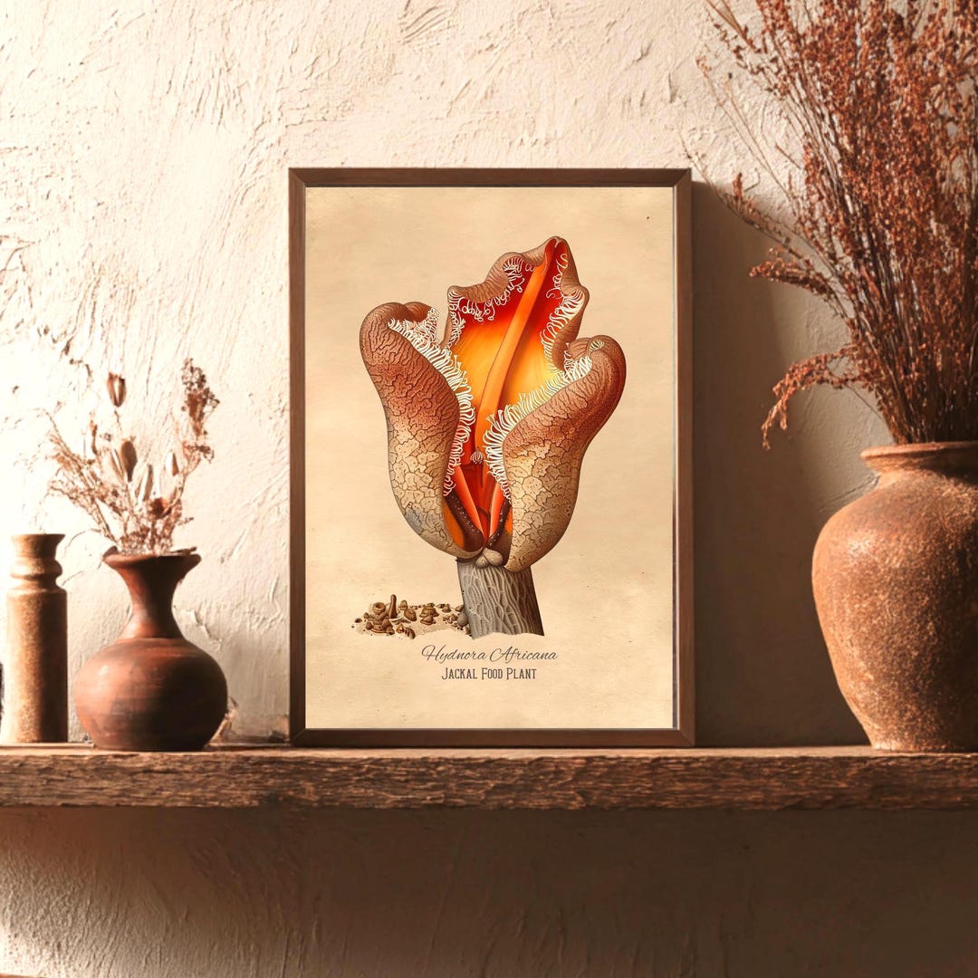 Jackal Food Plant Print | Hydnora Africana Art | Alien Botanical
