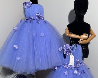 Lavender Quality Girl Princess Dress, Baby girl Flower Girl Tulle Dress, Girl Special Occasion Party Photoshoot Dress, Gift for Girls