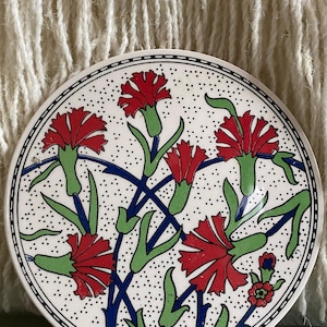 Round Ceramic Floral Tile Trivet