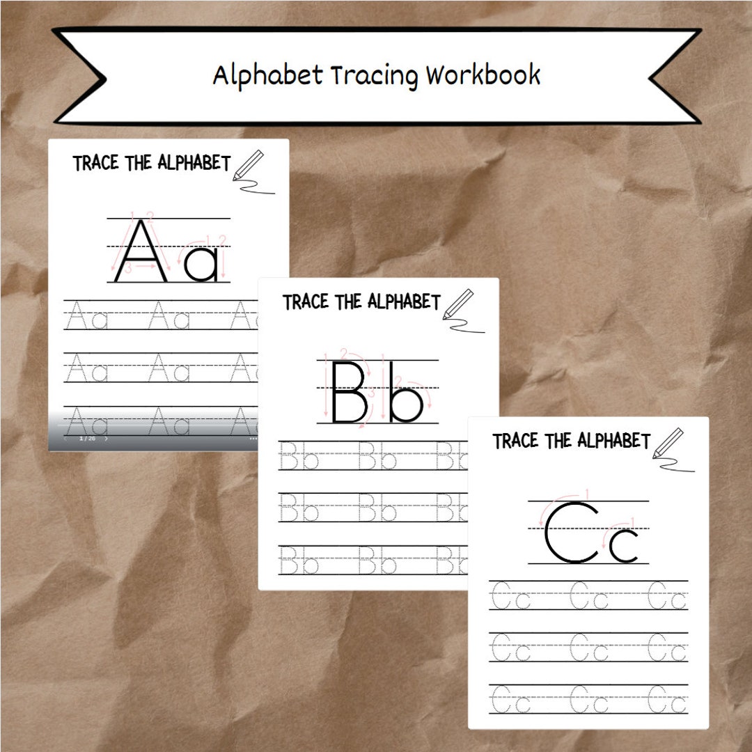 Alphabet Tracing Workbook With Directional Writing Examples Etsy