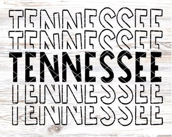 Tennessee Stacked Word Art | Digital Download | CUT File | SVG | PNG | Jpg | Cricut | Personalize Any Gift