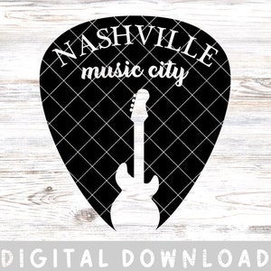 Nashville Music City Guitar Pick | Nashville | Country Music | | Digital Download | CUT File | SVG | PNG | Cricut | Personalize Any Gift