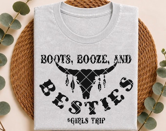 Nashville Girls Trip Boots Booze Besties SVG Western PNG Digital Download