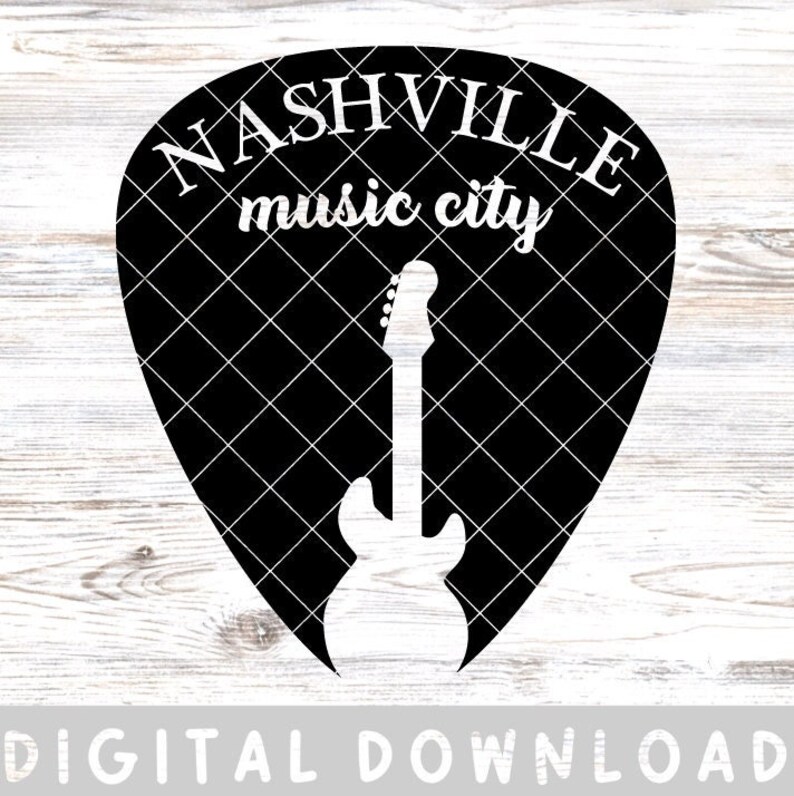 Nashville Music City Guitar Pick Nashville Country Music Digital Download CUT File SVG PNG Cricut Personalize Any Gift image 1