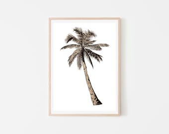 Minimalist Palm Tree Print: Coastal Wall Art (Digital Print)