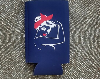 Rosie the Riveter, Can Cooler, LGBTQ, Feminist, Pride, Drink Holder, Slim