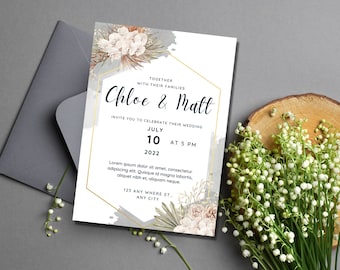 Join Us for Our Wedding Celebration| Digital Download Printable Wedding Invitation Template, Printable Editable Wedding Invitation Template.