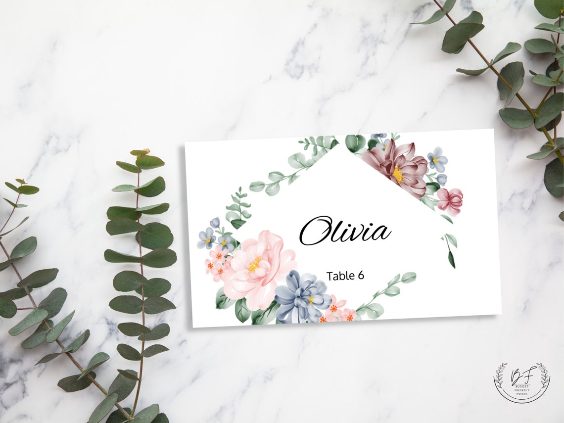 Name Cards Wedding Template Name Card Template for Wedding Etsy