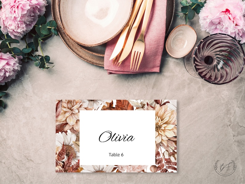 Name Cards Wedding Template Name Card Template for Wedding Etsy