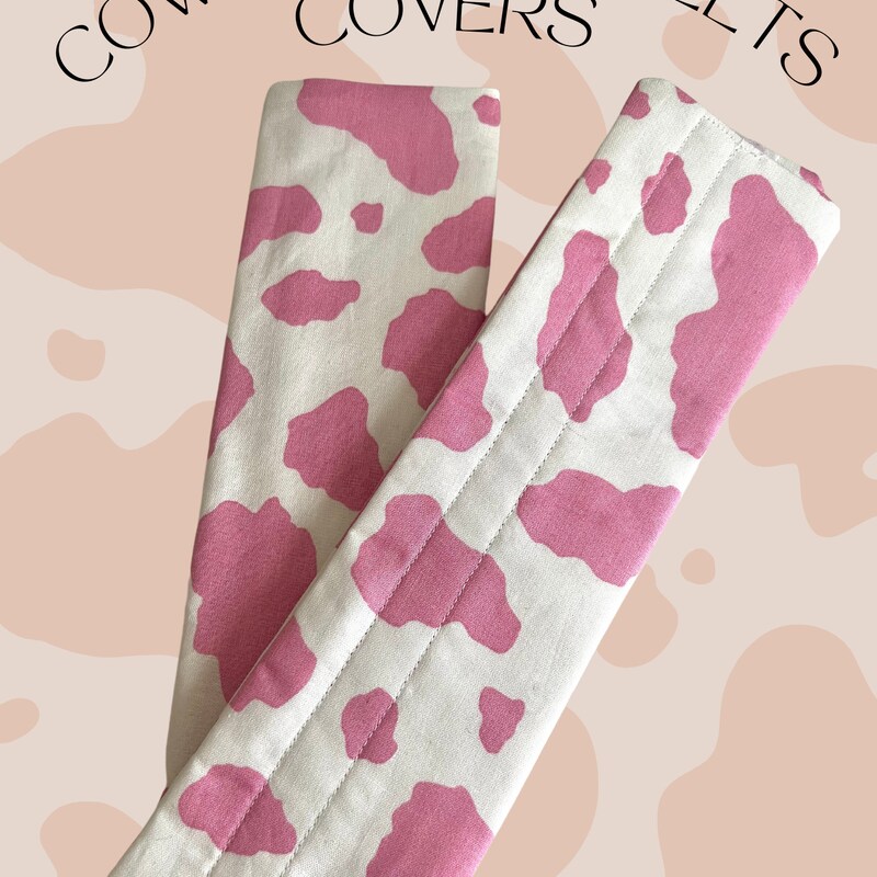 Pink And Grey Cow Print Pet Car Seat Cover