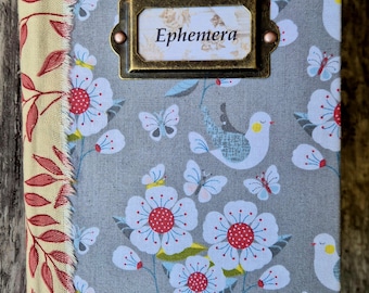 Ephemera / Example book #6 - Grey with white flower cover