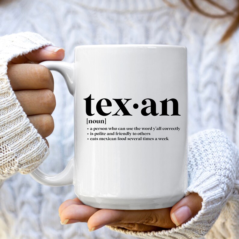 Texan Mug Definition Mug Big Coffee Cup Etsy