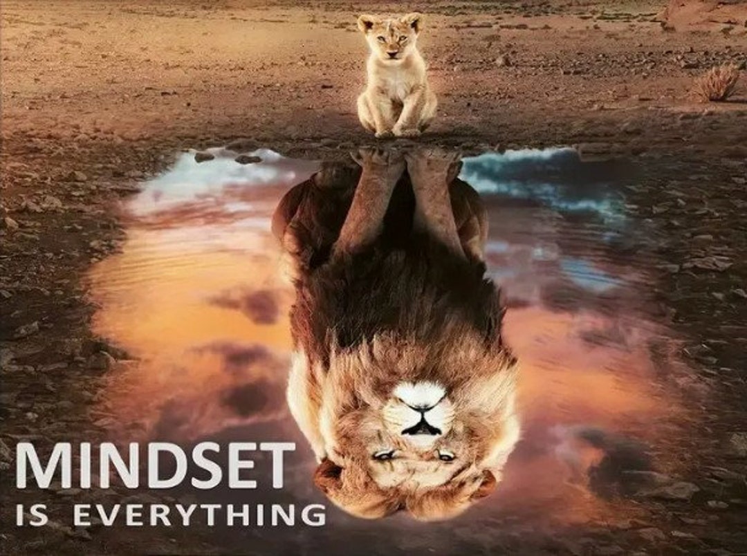 Digital Print Art / Catlion Mindset is Everything Wall Art Etsy
