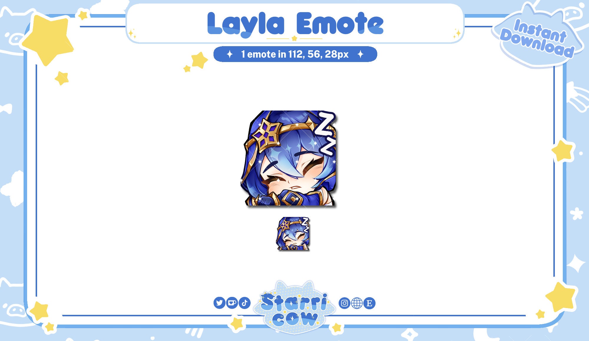 Genshin Impact Layla Sleep Emote for Twitch/discord/youtube Etsy