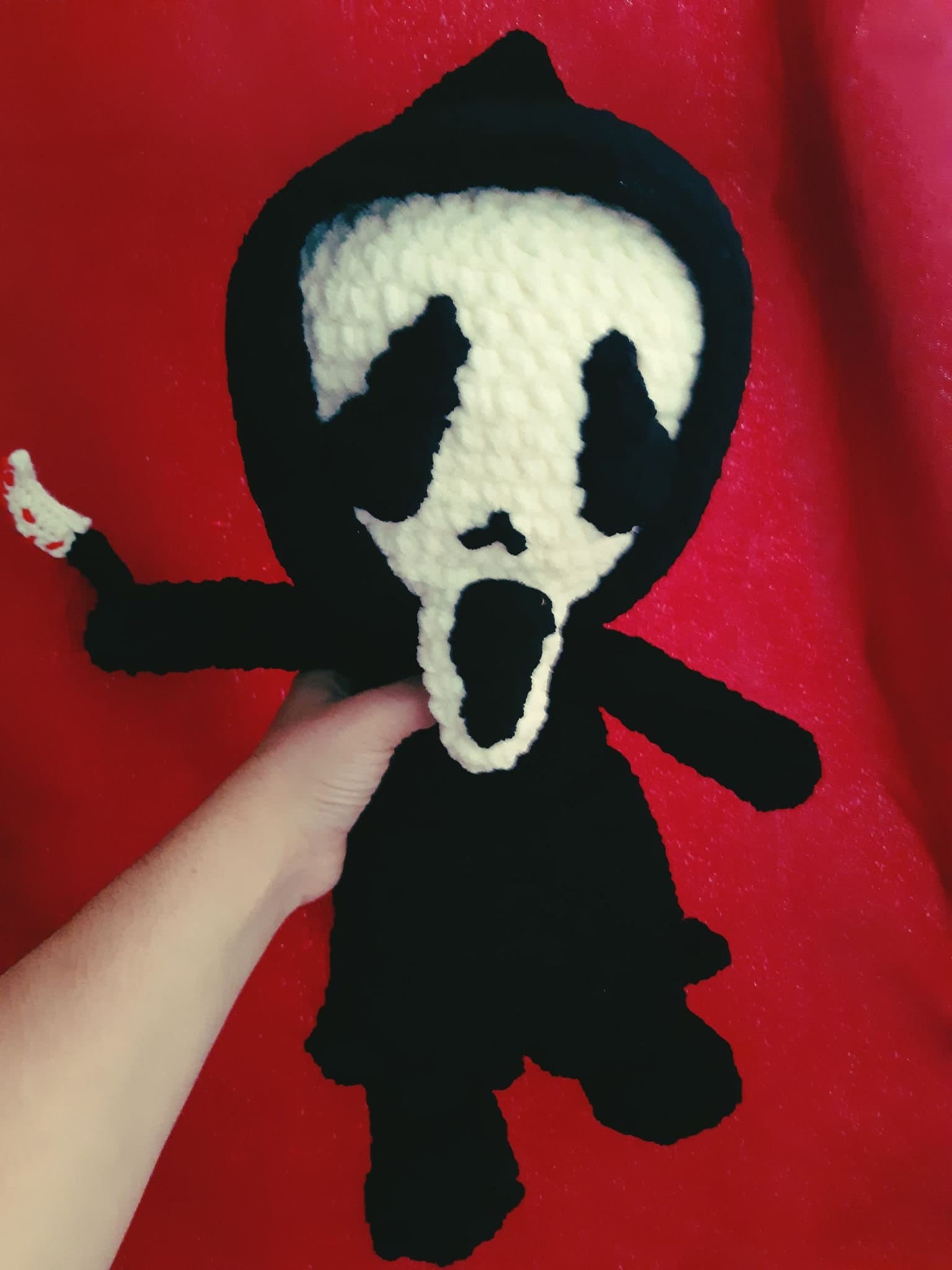 Ghostface Plushie/ Scream Character / Thrill / Slasher/ Crochet Pooch 