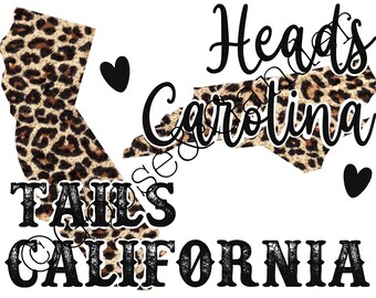 Heads Carolina Tails California PNG - Etsy