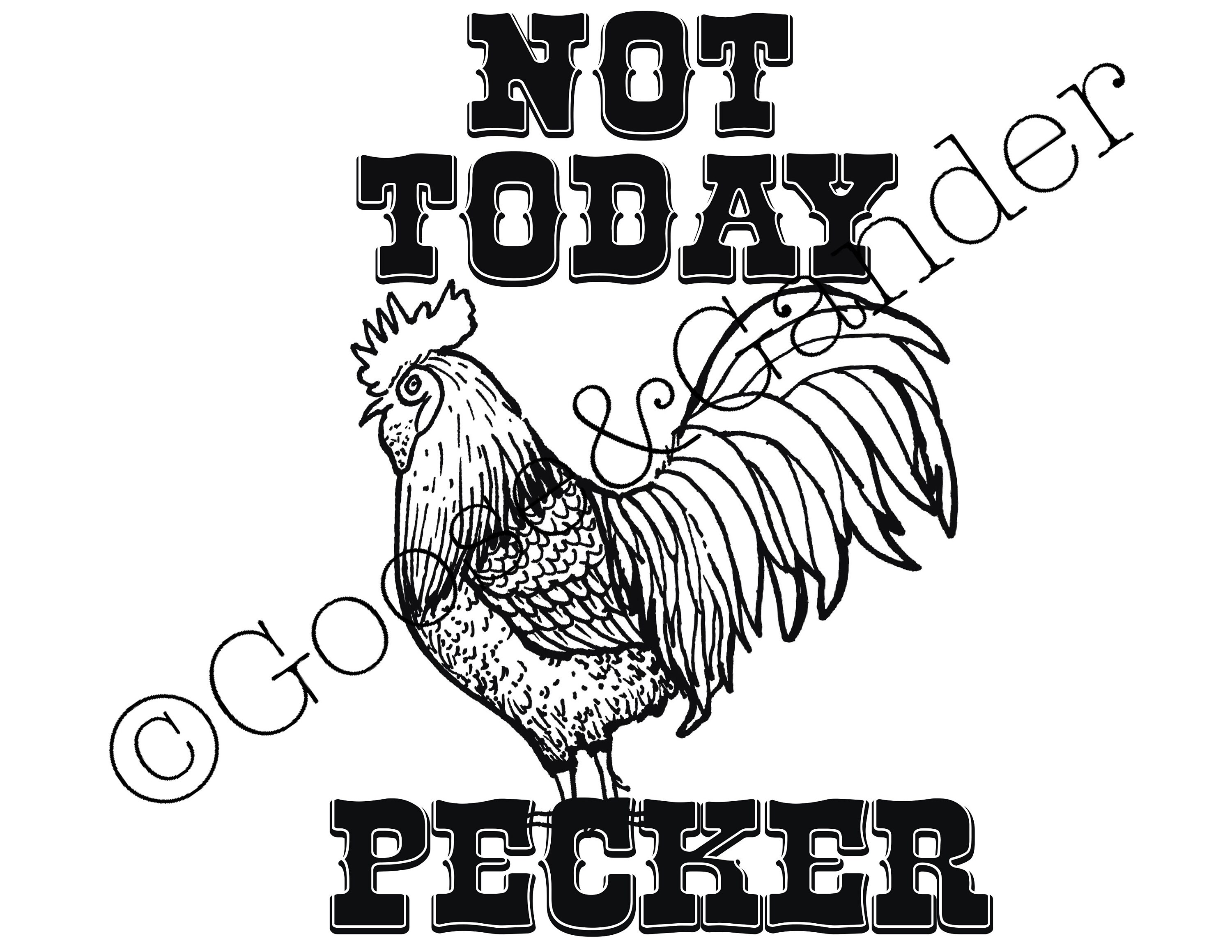 Not Today Pecker ROOSTER PNG Etsy